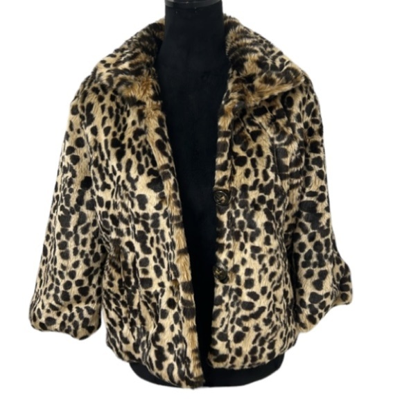 Charlotte Russe leopard faux fur jacket - Picture 1 of 9